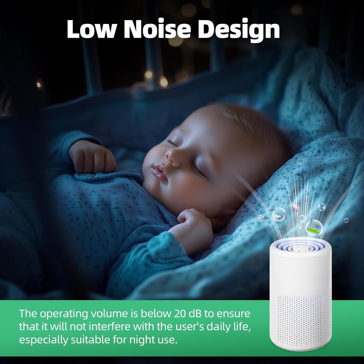Mini USB Car Air Purifiers, Small Portable Negative Ion Smoke for Better Sleep, Office, Desktop