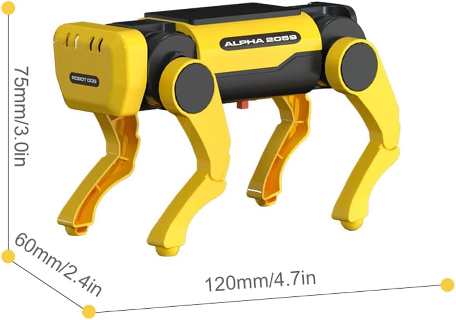 APODESS Solar Powered Toy Dog, Yellow Robot Dog, Science Hobby Puzzle Puppy, Christmas Gift