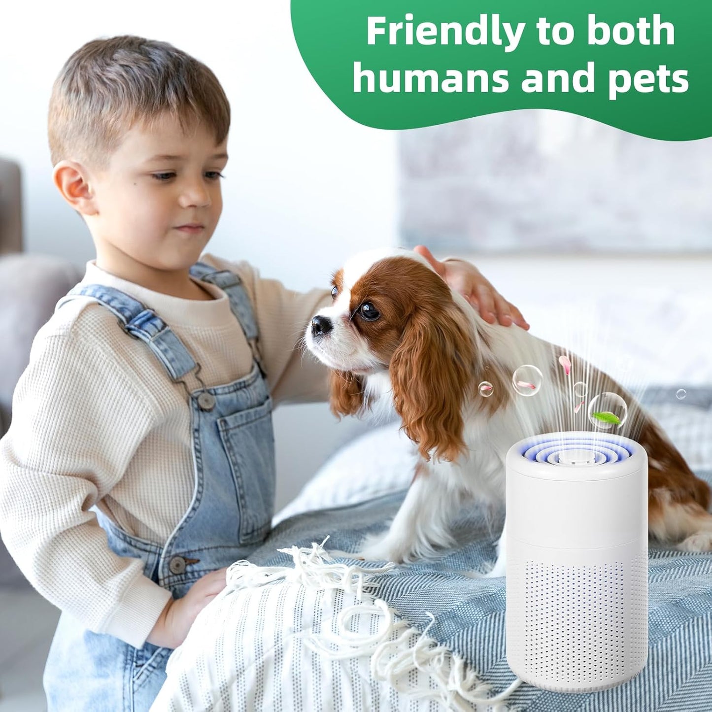 Mini USB Car Air Purifiers, Small Portable Negative Ion Smoke for Better Sleep, Office, Desktop