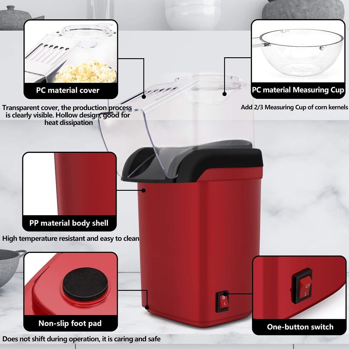 Popcorn Maker Easy to Make Popcorn Home Portable and Convenient 1Pcs Christmas Halloween Gift