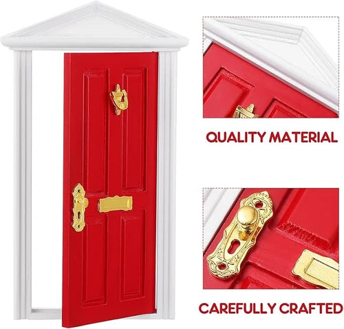 APODESS Mini Christmas Decoration Door Elf Door Magic Door Decorate the room to increase the festive