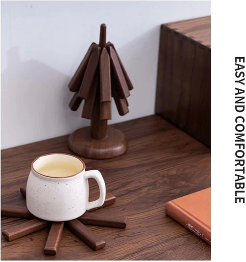 Wooden Hot Plate Mat Kitchen Accessory Decorative Mat For Hot Plate Bowl Teapot