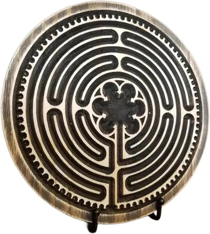 APODESS Finger Labyrinth Wooden Handmade Traditional Stress Relief Toy for All Ages - Light Luxury