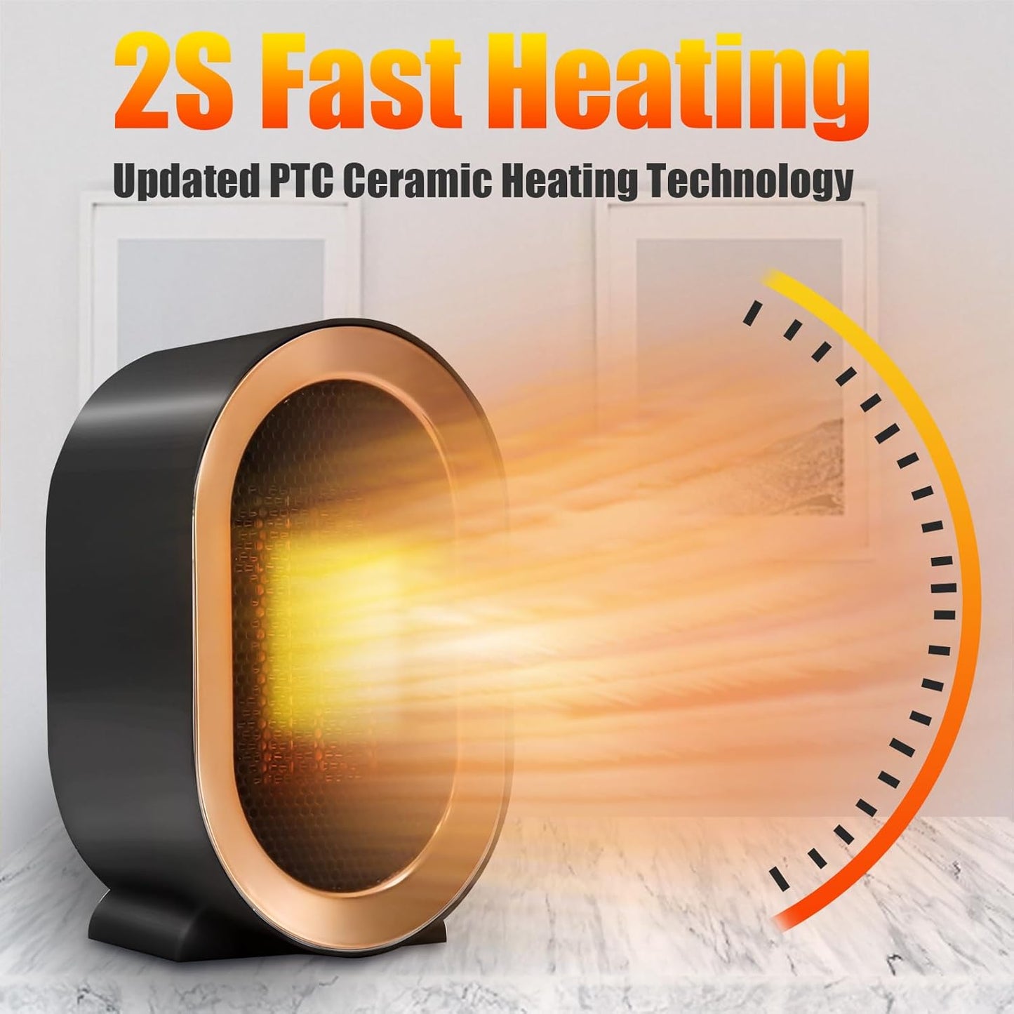 Electric Portable Space Heater, Mini Personal Desk Heater, Small Space Heater for Office Desk Bedroo
