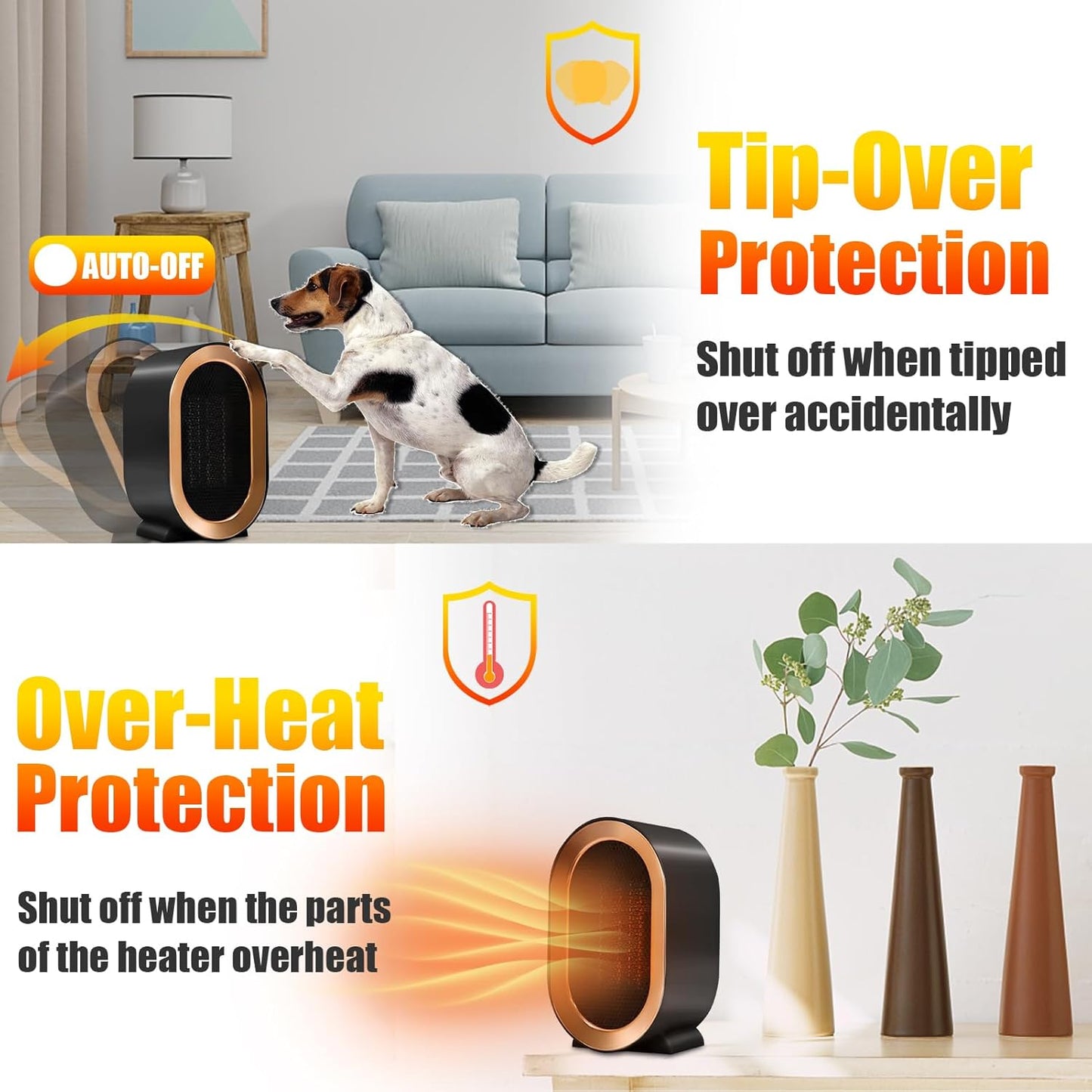Electric Portable Space Heater, Mini Personal Desk Heater, Small Space Heater for Office Desk Bedroo