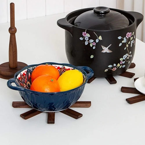 Wooden Hot Plate Mat Kitchen Accessory Decorative Mat For Hot Plate Bowl Teapot