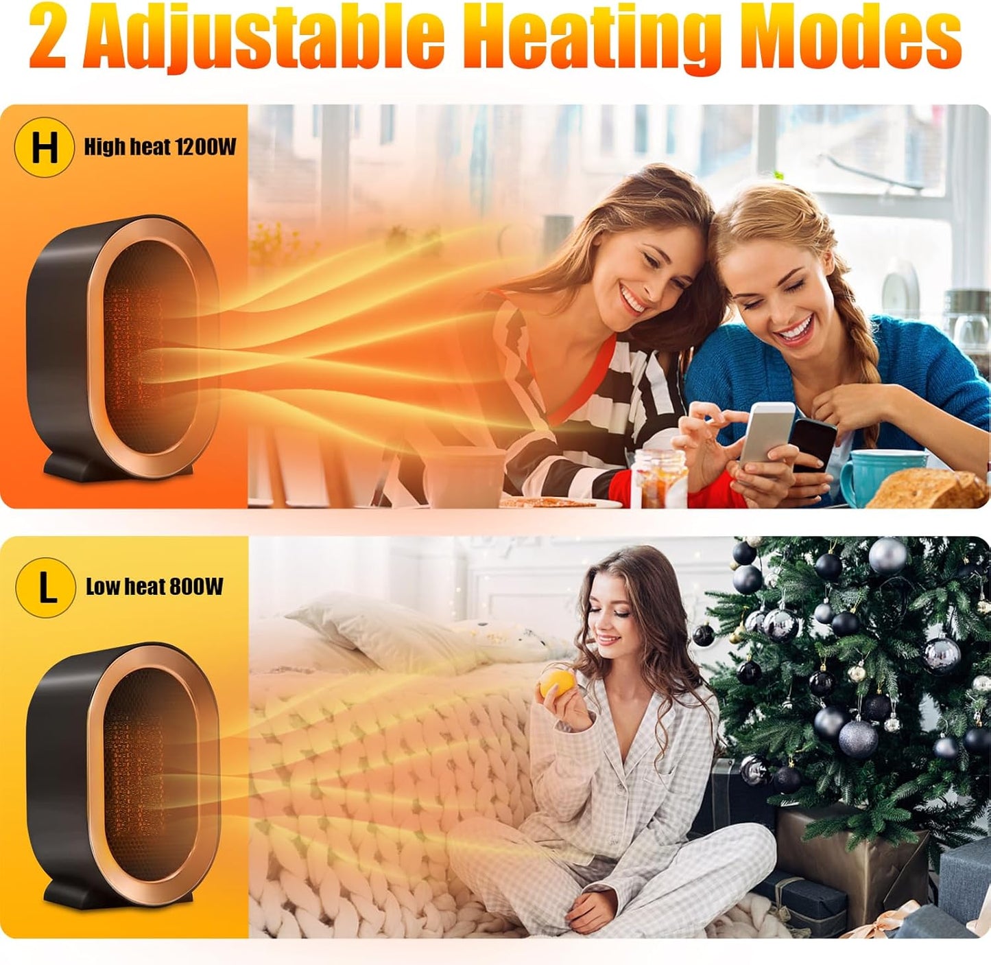 Electric Portable Space Heater, Mini Personal Desk Heater, Small Space Heater for Office Desk Bedroo